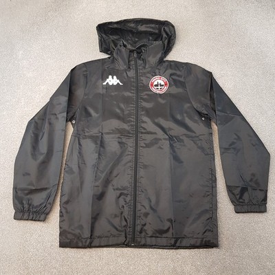 Kappa Truro City Mens Jacket Small Black Football Windbreaker Rain Coat Training