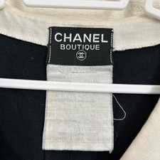 Vintage CHANEL Dress [Coco Chanel Button Design] Black White