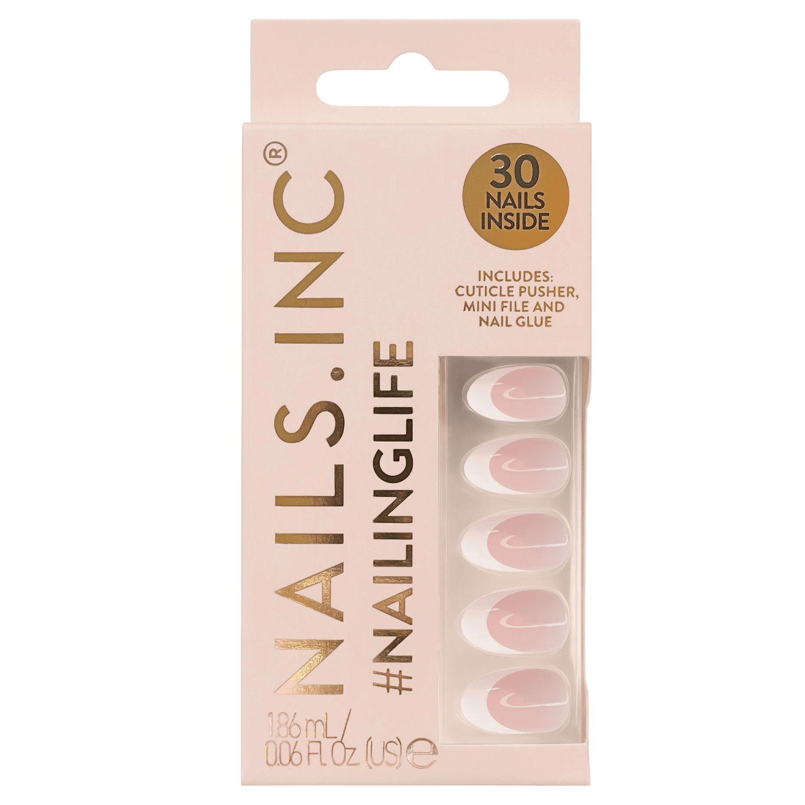 Nails inc #NailingLife It's Giving Gracie French Tip AlmondShaped Press On Nails