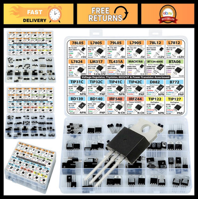 Transistor, MOSFET, Thyristor & Voltage Regulator Assortment Kit - 82 pcs, 24 Ty