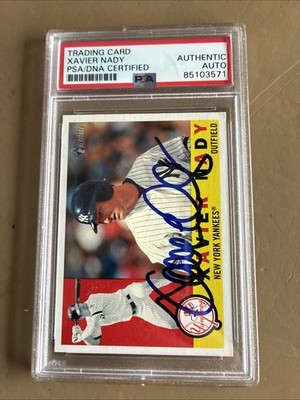 RARE NEW YORK YANKEES XAVIER NADY 2009 TOPPS AUTOGRAPH SIGNED CARD PSA/DNA CERT