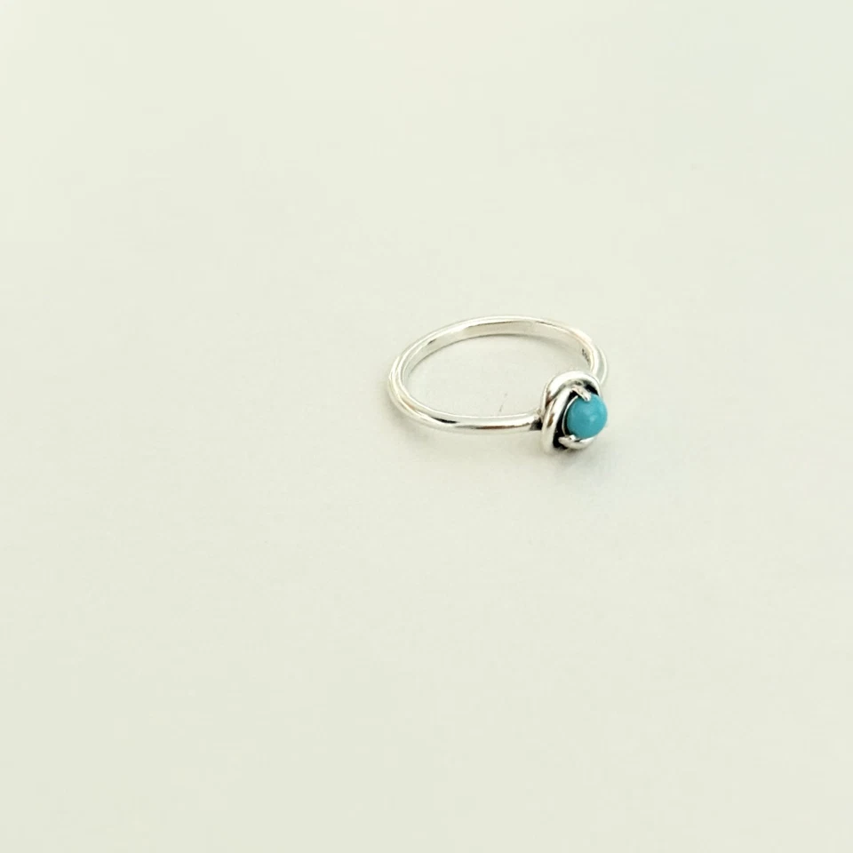 Anillo Pandora Plata de Ley 925 Turquesa Círculo de Eternidad Talla 6 Foto 3 de 4