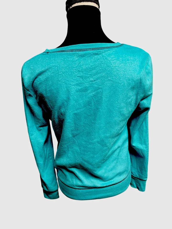 Flirtitude Small Fleece Pajama Top Blue Long Sleeves Soft - Image 3 of 4