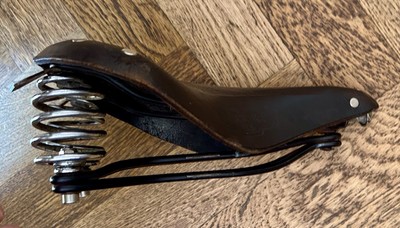Rara Sella Brooks B66 Vintage per Bici d'Epoca Originale Anni 60 Pelle Nera