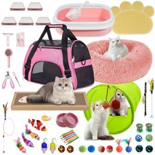 47PCS Kitten Essentials Starter Kit, Ideal for Cats Under 6 Months, Featuring...