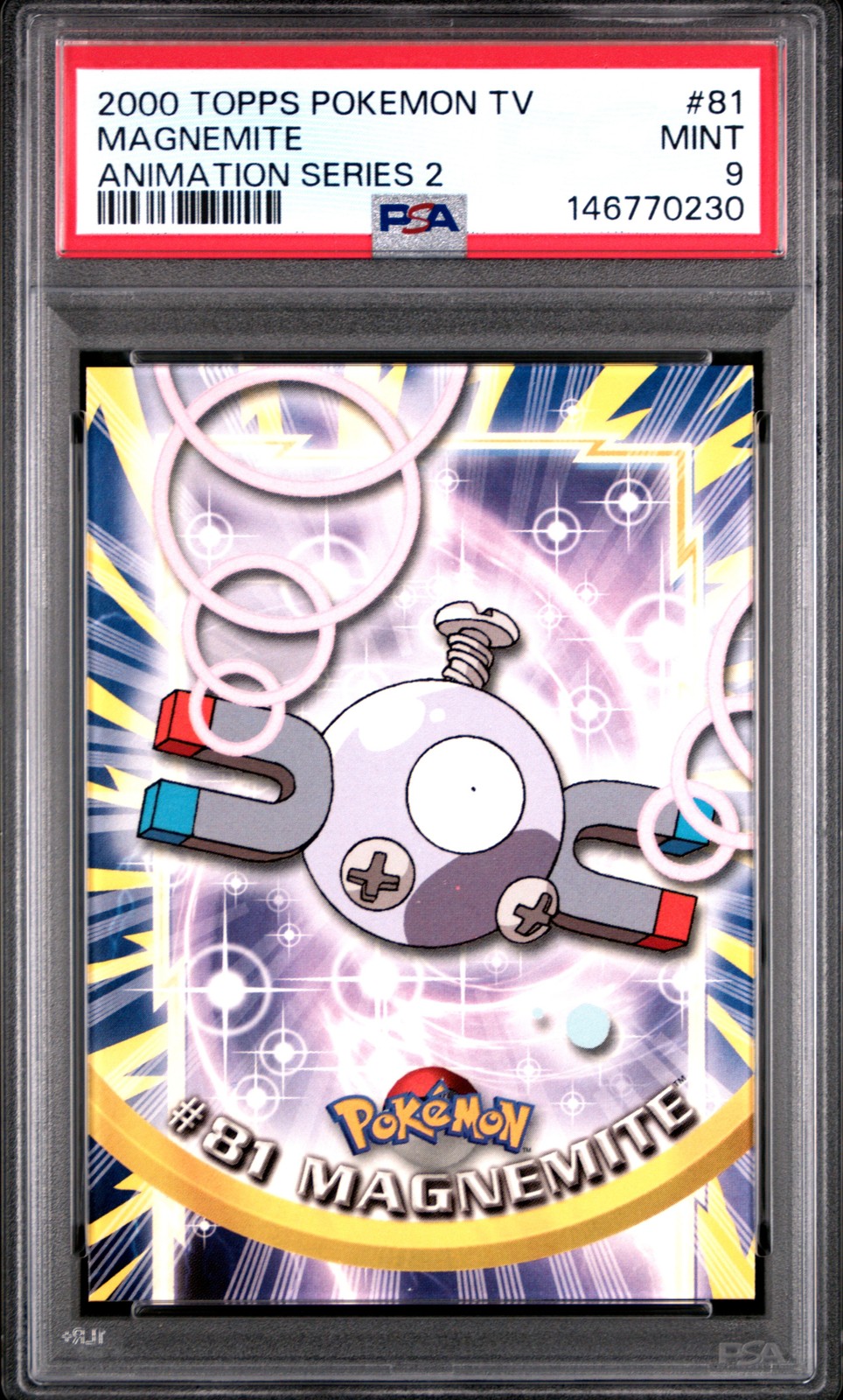 2000 TOPPS POKEMON TV ANIMATION SER 2 #81 MAGNEMITE PSA 9