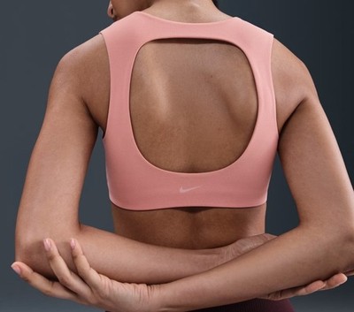 $55 Nike Zenvy Women s Sports Bra Large  Light Support NWT Rust Pink