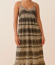 Vintage Y2K strappy size 8-10 maxi / midi / midaxi dress with lace trim