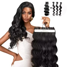 Body Wave Bundles Human Hair,100% Raw Cambodian Hair Wavy 3 Bundles,Triple Th...