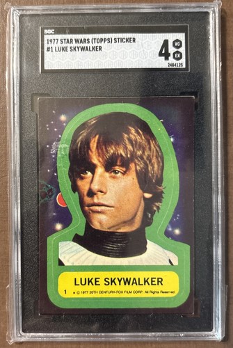1977 Topps Star Wars Stickers #1 Luke Skywalker — SGC 4