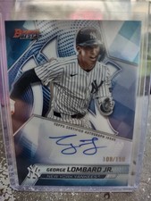 2025 Bowman's Best Blue Refractor George Lombard Jr Yankees AUTO /150