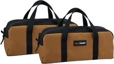 MELOTOUGH Canvas Tool Bag 14 Inch Tool Tote Bag with Zipper Heavy Duty Portable 