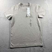 Uniqlo Women  s Small Beige Cotton Crew Neck T-Shirt Basic Comfy 7A