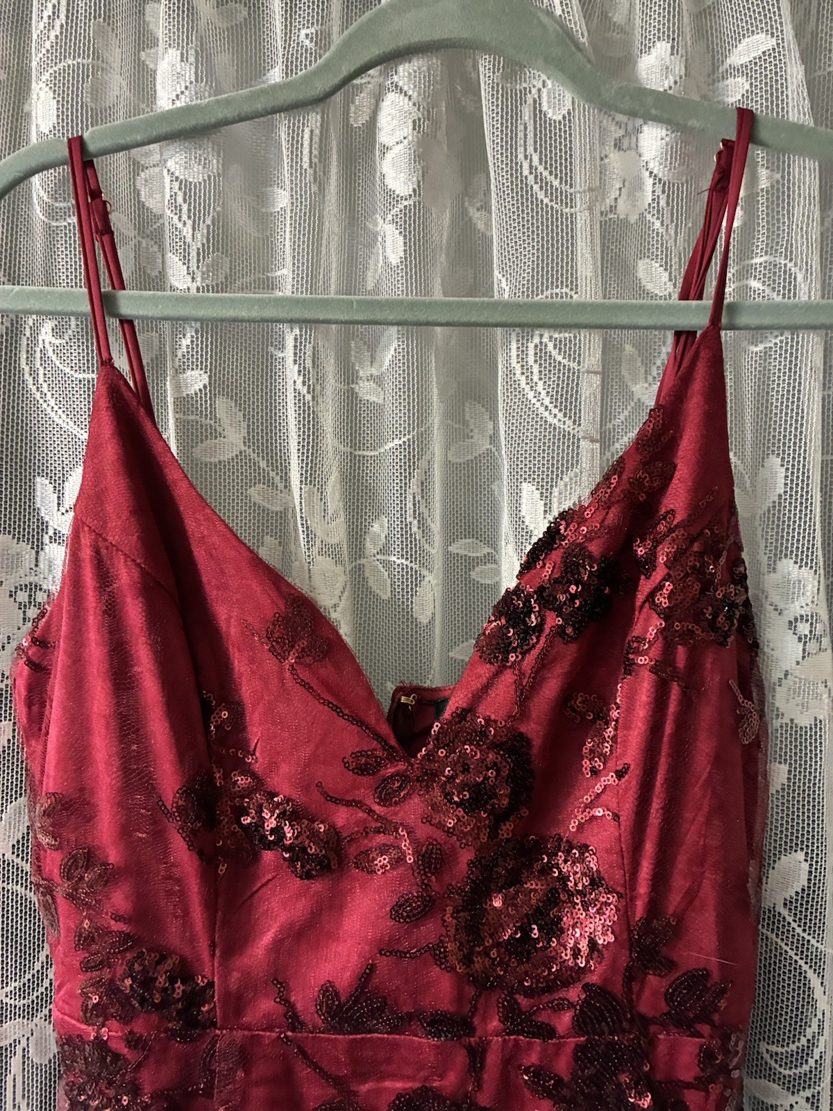 Lulus Shine Language Ruby Wine Red Sequin Mermaid… - image 5