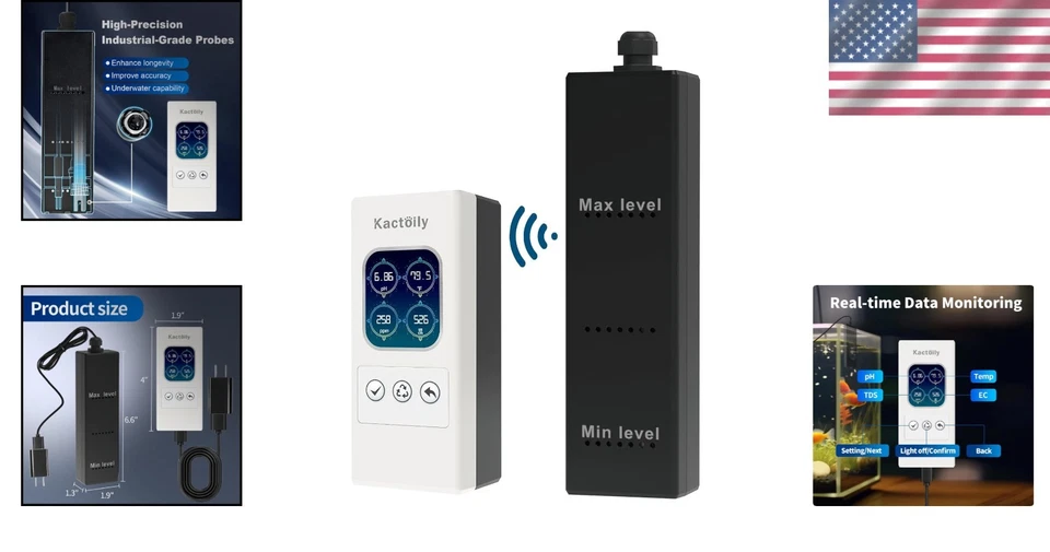 Aquarium Water Quality Monitor with Clear LCD Display - 4 Parameters, Easy Setup - Image 2 of 4