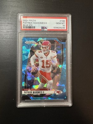 2024 Panini Prizm Patrick Mahomes II #138 Blue Ice /99 PSA 10 GEM MT Chiefs