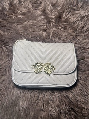 Zara Quilted Cream Golden lionhead Crossbody Convertible Belt Bag