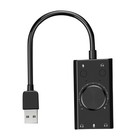 2-in-1 15Hz-25KHz Universal External USB Driver-Free Sound Card LED Indicator D