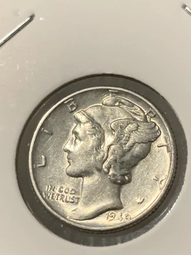 1940 P  Mercury Dime circulated 90% Silver  AU