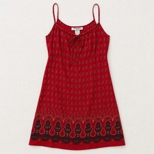 Vtg Pisano Style 90’s Boho Slip Dress Red Spaghetti Strap Sundress Medium USA