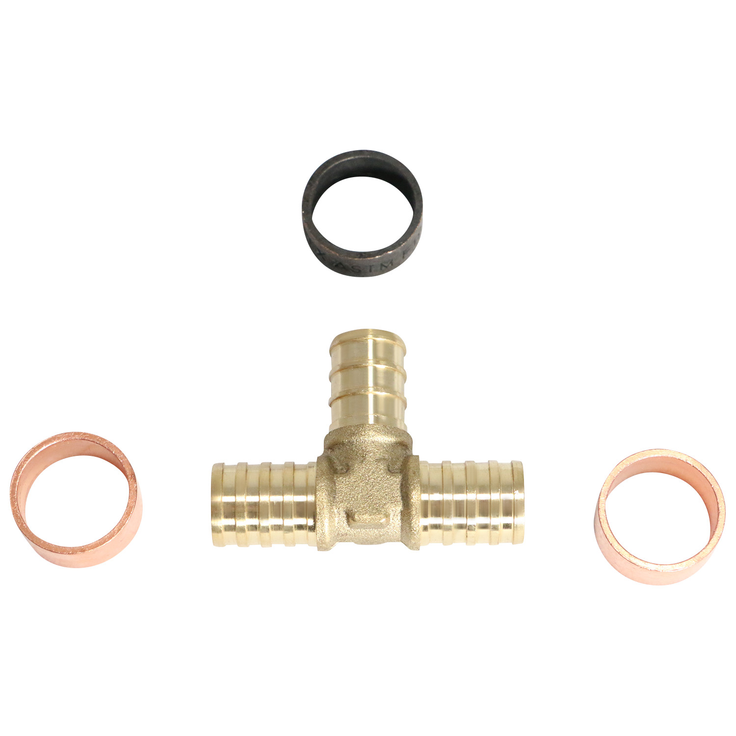 1 Pack 1/2" PB X 1/2" X PB 1/2" PexB Tee Polybutylene Pex Tee w. Ring Repair Kit