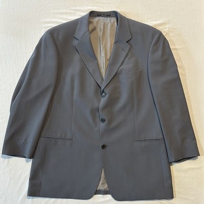Hugo Boss Gray Pinstripe Suit Men s 46R Wool Einstein Sigma Made In USA