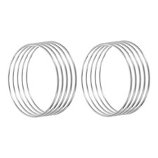 10 Pcs Metal Dream Catcher Rings Round Floral Wreath Silver Tone 1.4"