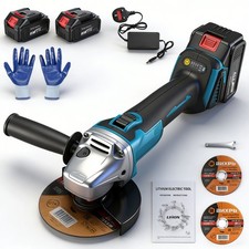 21V 125mm Brushless Cordless Angle Grinder Cutter 2 Battery Charger Disc Kit UK
