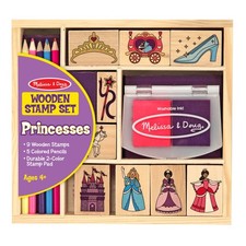 Melissa  Doug Wooden Stamp Set, Princess, Authentic, Small, 2418 
