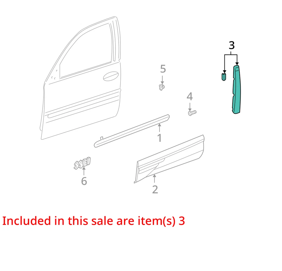 Aplique Pontiac Bonneville 2000-2005 ASM FRT S/D WDO F 10359502 - NUEVO OEM Foto 2 de 3