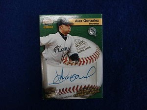 2000 Revolution Alex Gonzalez game-ball autograph   signature   # 7 