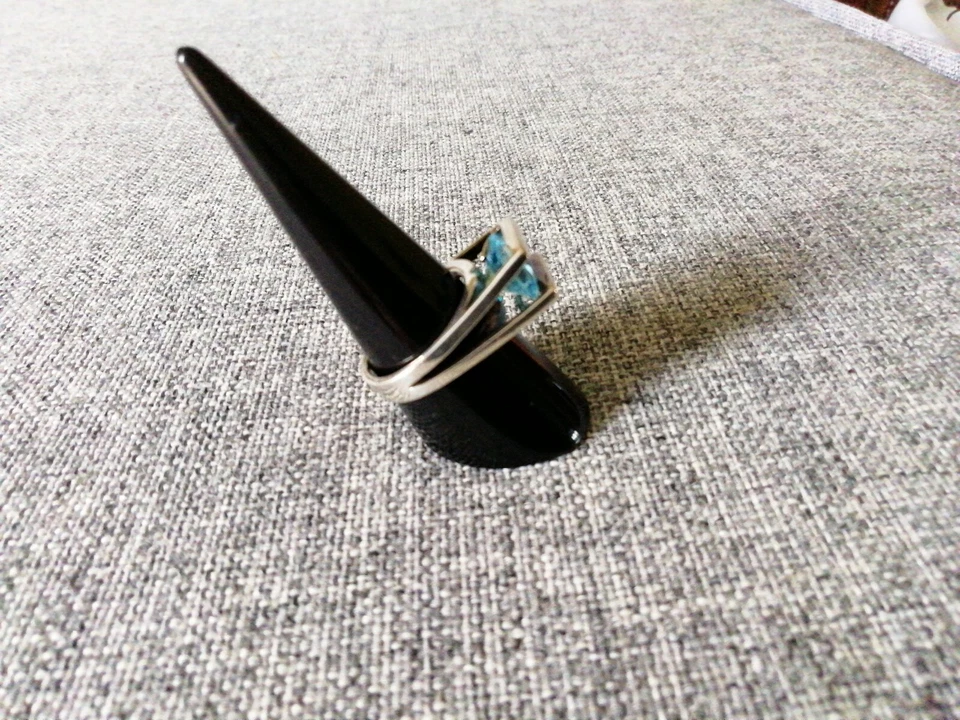 Ring Silber 925 Blauer Spinell Oder Blautopas Geschenk  - Bild 2 von 4