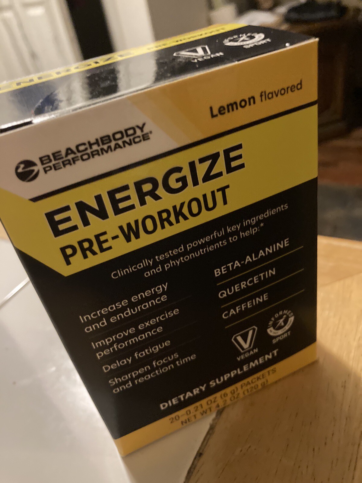 Beachbody Performance Energize Pre Workout LEMON 20 Packet NEW Ex 2/