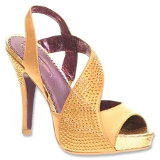 POETIC LICENCE YELLOW SATIN SLINGBACK FORMAL PROM SHOES HEELS 6 7.5 8.5 9 9.5 10