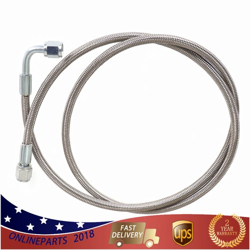 Steel Length Hose Turbo Oil Feed Line 90 Degree Straight 4AN Steel Braided 48" - Imagen 5 de 10