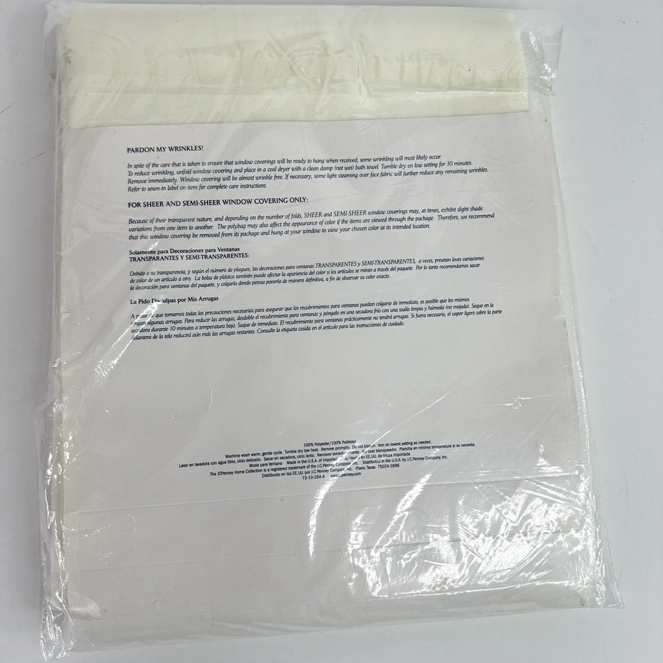 JC Penney Window Fashions Lisette Voile Cream Sheer Scarf 60 x 252 - Image 4 of 4