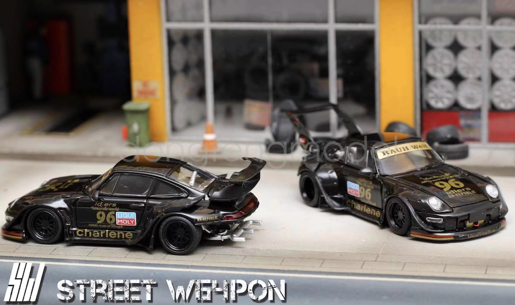 SW 1:64 Scale Black RWB 911 Charlene Racing Sports Diecast Metal