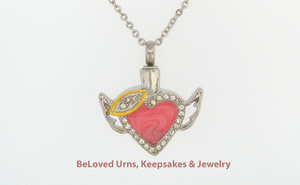 Pink Ribbon Cremation Jewelry Pendant Keepsake Urn Memorial w/ Funnel & Necklace Pink Ribbon Cremation Jewelry Pendant Keepsake Urn Memorial w/ Funnel & Necklace