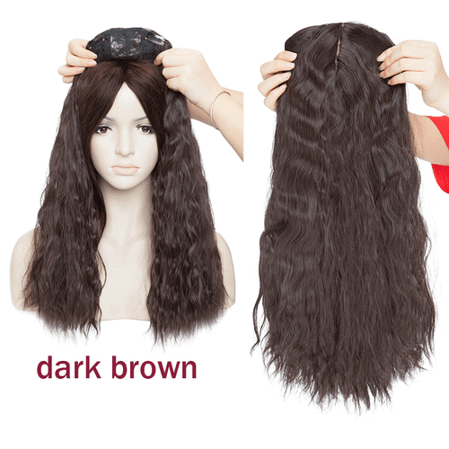 Women Curly Topper Toupee Hairpiece Clip In Hair Extensions with Bangs for Women - Picture 35 of 41