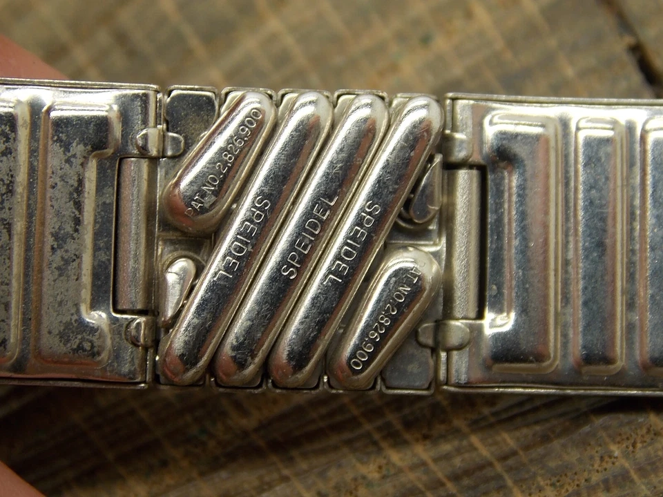 Correa de reloj Speidel vintage expansión llena de oro blanco y lagarto 19 mm nueva de stock sin usar Foto 4 de 4