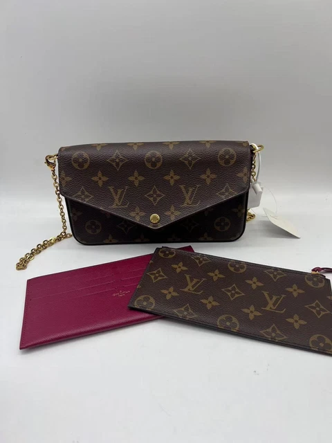 HJ-004  Louis Vuitton LV Empreinte Pochette Felicie Chain Wallet Black