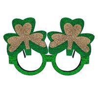 Brille KleebläTter Mit Glitzereffekt GrüN Gold FüR Fasching Karneval Motto Party