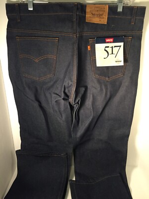 New Vintage 80s Levis Orange Tab Mens 42x32 517 Bootcut 13oz Raw