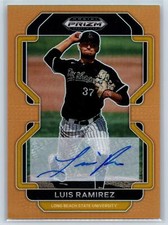 Luis Ramirez 2022 Panini Prizm Draft Autographs Neon Orange SN #/20 Long Beach