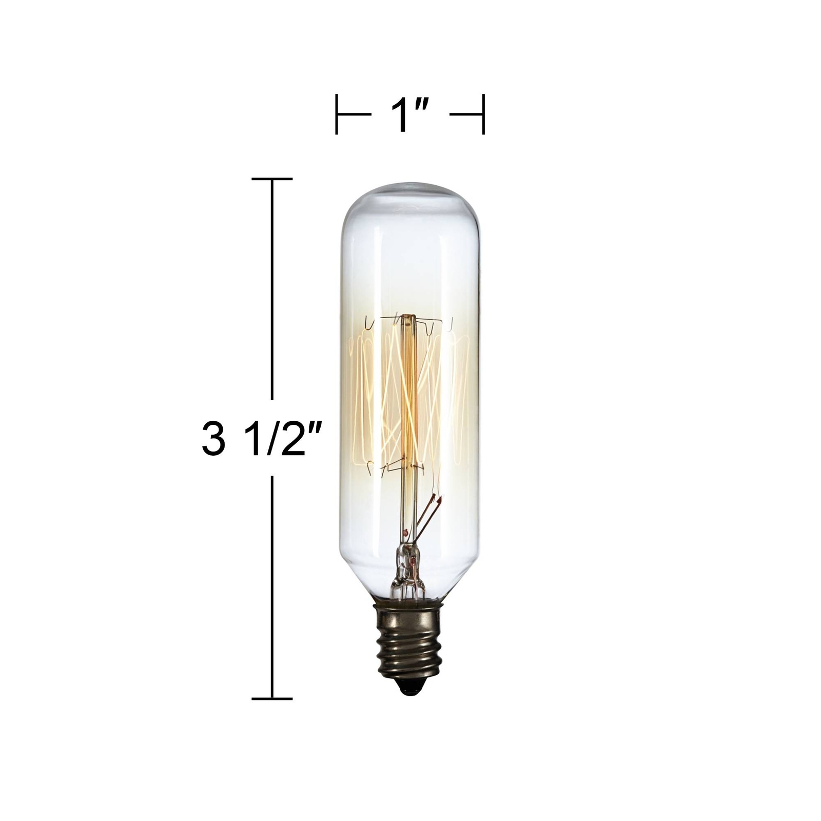 4-Pack 60 Watt T8 Edison Style Candelabra Tube Light Bulbs