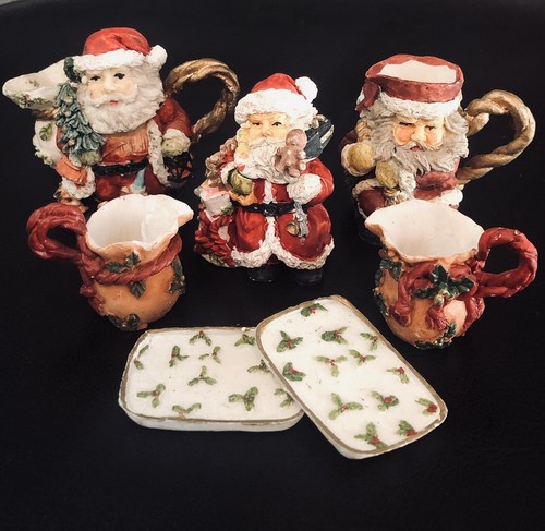 Miniature Tea Set Santa Christmas 1994 Popular Imports 10 Pc Original Box - Picture 6 of 10