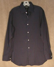 NWOT Dark Red  Green Plaid Jetsetter Dress Shirt from Bonobos, Size 16 - 34