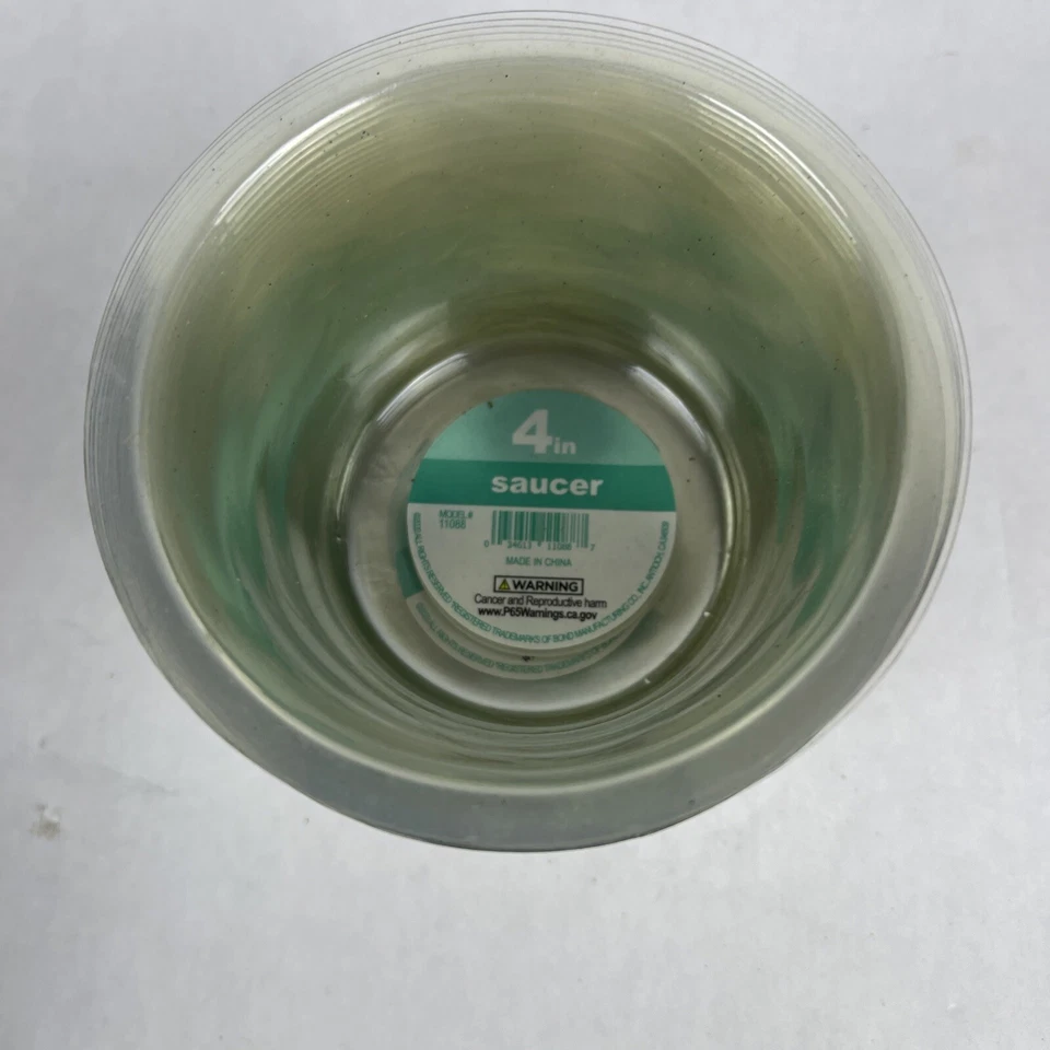 Bond- 25 Pack-Clear Vinyl 4" Diameter X 2.25" Deep Plastic Plant Saucers - Image 2 of 3