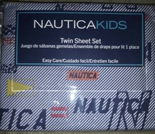Nautica Kids Twin Sheet Set 3 Piece Bedding Navy Blue New