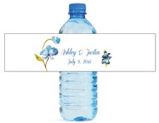100 Orchid Floral wedding anniversary Engagement party Water Bottle Labels